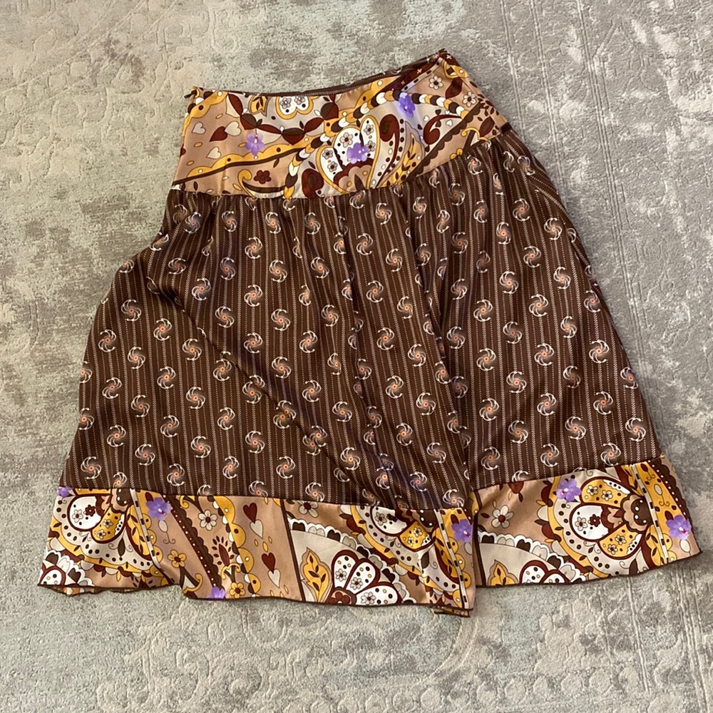 Boho style silk skirt, perfect with knee high boots